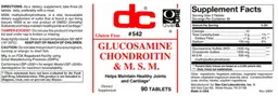 Label for Glucosamine Chondroitin & M.S.M.