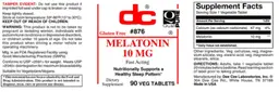 Label for Melatonin 10 mg