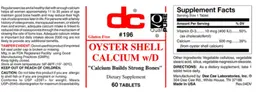 Label for Oyster Shell Calcium w/D