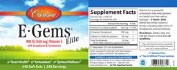 Label for E-Gems Elite 400 IU (268 mg)