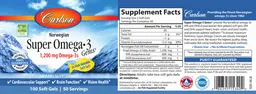 Label for Super Omega-3 Gems 1,200 mg