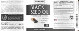 Label for Black Seed Oil
