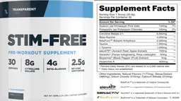 Label for Preseries Stim-Free Blue Raspberry