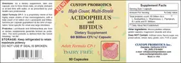 Label for Acidophilus and Bifidus 60 Billion CFUs