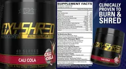 Label for OxyShred Hardcore Cali Cola