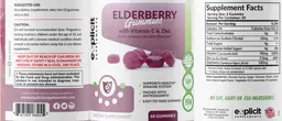 Label for Elderberry Gummies