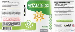 Label for Vitamin D3 5000 IU