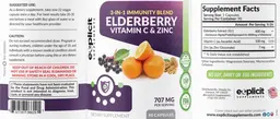 Label for Elderberry Vitamin C & Zinc 707 mg