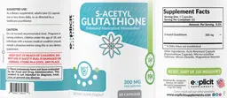 Label for S-Acetyl Glutathione 300 mg