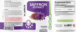 Label for Saffron Extract 88.50 mg