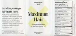 Label for Maximum Hair