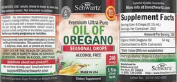 Label for Oil of Oregano