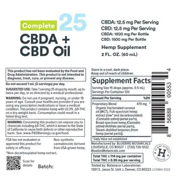 Label for Complete CBDA + CBD Oil 25 mg