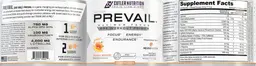 Label for Cutler Prevail Pre-Workout Primer Peach Mango