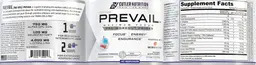 Label for Prevail Pre-Workout Primer Rainbow Freeze