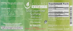 Label for Glucosamine Sulfate 500 mg
