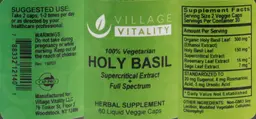 Label for Holy Basil