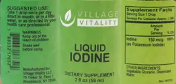Label for Liquid Iodine