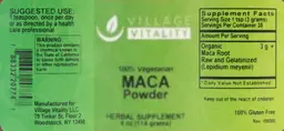 Label for Maca Powder