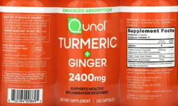 Label for Turmeric + Ginger 2400 mg