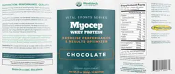 Label for Myocep Whey Protein Chocolate