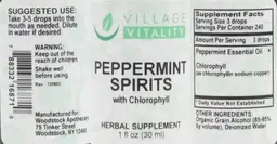Label for Peppermint Spirits