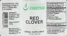 Label for Red Clover
