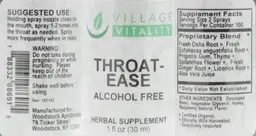 Label for Throat-Ease