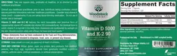 Label for Vitamin D 5000 and K-2 90