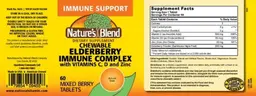 Label for Chewable Elderberry Immune Complex Mixed Berry