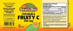 Label for Chewable Fruity C 250 mg