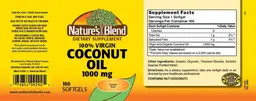 Label for Coconut Oil 1000 mg
