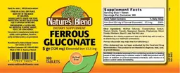 Label for Ferrous Gluconate