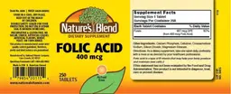 Label for Folic Acid 400 mcg