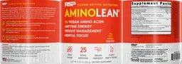 Label for AminoLean Vegan Mango