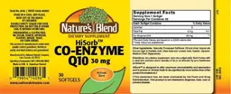 Label for HiSorb Co-Enzyme Q10 30 mg