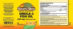 Label for Omega 3 Fish Oil 1200 mg