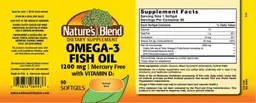 Label for Omega 3 Fish Oil 1200 mg with Vitamin D3