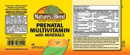 Label for Prenatal Multivitamin with Minerals