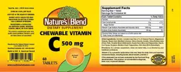 Label for Chewable Vitamin C 500 mg