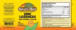 Label for Zinc Lozenges Lemon