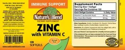 Label for Zinc with Vitamin C