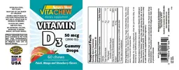 Label for Vitamin D3 50 mcg (2000 IU) Gummy Drops