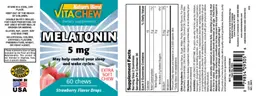 Label for Melatonin 5 mg Strawberry Flavor Drops