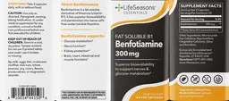 Label for Benfotiamine 300 mg