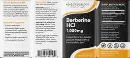 Label for Berberine HCL 1000 mg