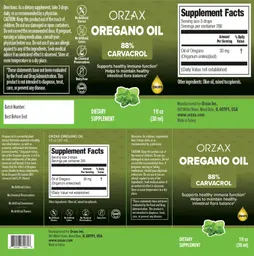 Label for Oregano Oil Drops