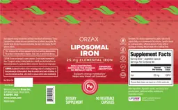 Label for Liposomal Iron 25 mg