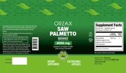 Label for Saw Palmetto 2000 mg
