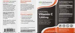 Label for Liposomal Vitamin C 1,000 mg